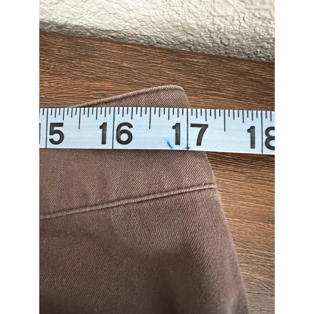 Eileen Fisher Taupe Brown Cropped Twill Pants Womens M Mid Rise Straight Leg - Picture 11 of 15
